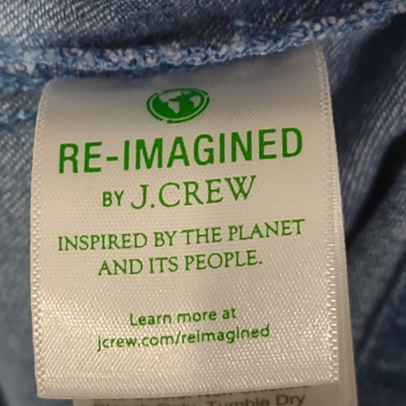 J Crew Denim Dress Size Medium Blue Jeans Long Sleeve 100% Cotton Lightweight - Picture 9 of 10